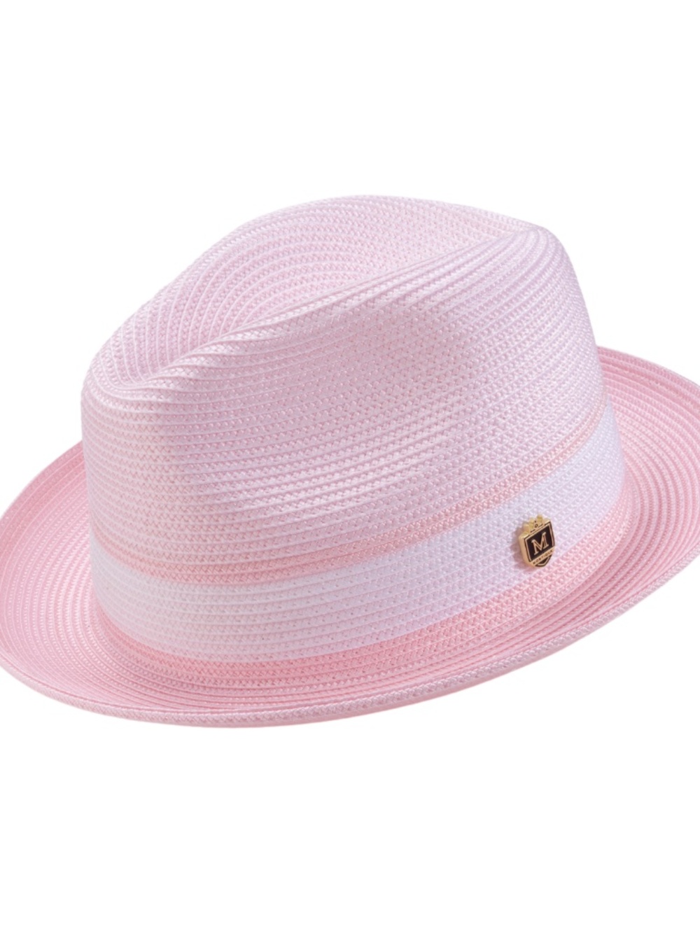 NWT MONTIQUE Ivorythm Collection: Pink Two Tone Braided Pinch Fedora Hat